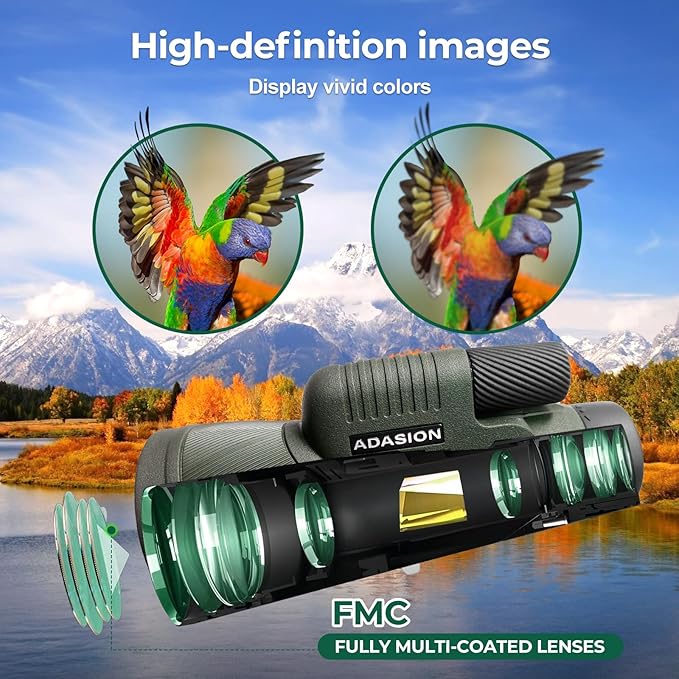 12x56 HD Monocular Telescope High Powered for Adults with Smartphone Adapter, High Powered Monocular Scope with Clear Low Light Vision for Star Watching, Bird Watching, Hiking, Concert