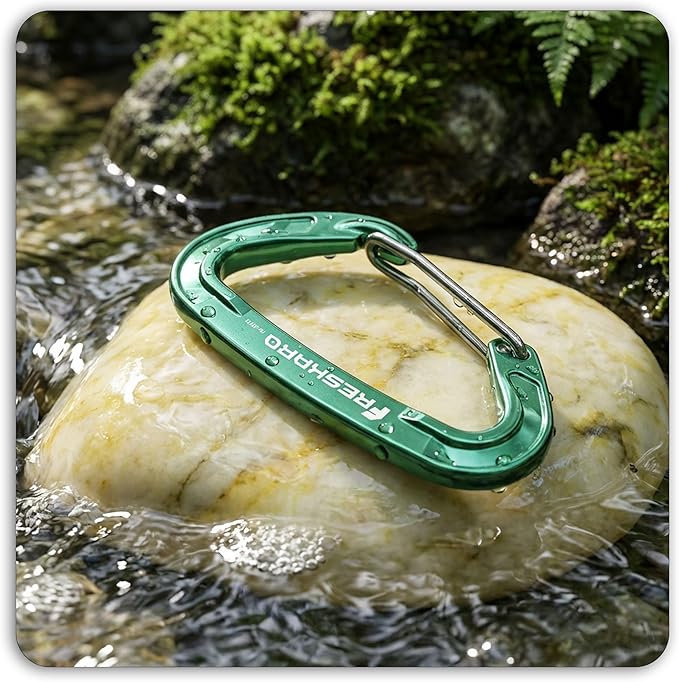 FresKaro 5pcs Nano Carabiner Clips, 8kN 1798lbs, Small Sturdy, Reliable Time-Tested Strong Spring Wiregate, Mini Size 2.37inch, Choice of 5colors