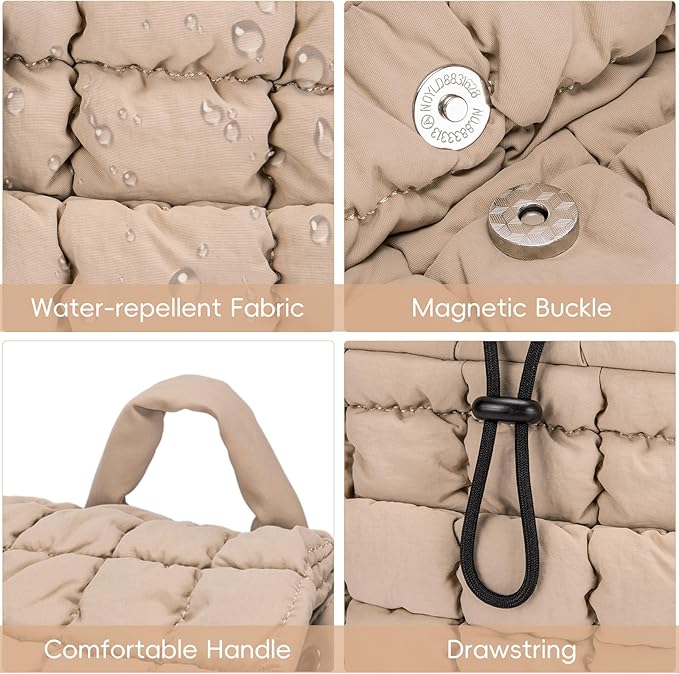CLUCI Puffy Quilted Backpack Purse for Women, Casual Lightweight Daypack for Women Travel | Purse, Casual, Lightweight, Travel