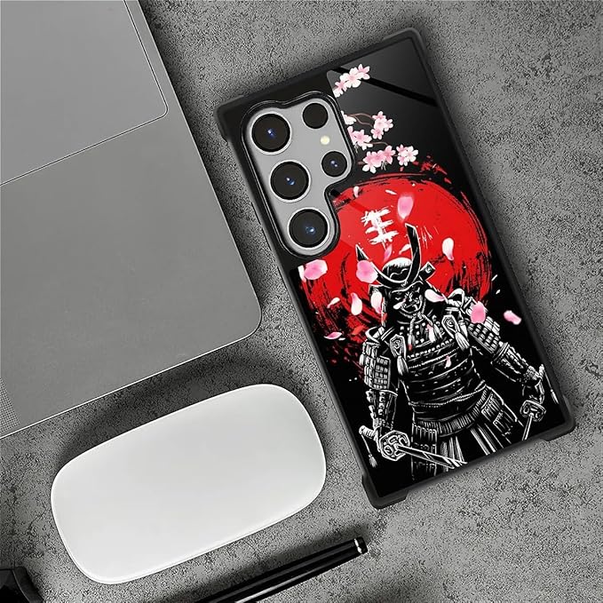 for Samsung Galaxy S26 Ultra Case,Graphic Design for Girl Boy Soft Silicone Hard Acrylic Shock Protection Designed for Samsung Galaxy S26 Ultra Sakura Japanese Samurai Pattern