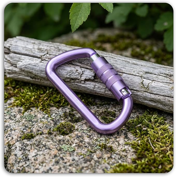 FresKaro 3inch 12kN-2698lbs Auto Locking Carabiner Clips, Solid D Shape, Heavy Duty 7075 Aluminum, Lightweight 1.09oz, Rust Proof, for Hammock, Hiking, Dog Leash, Keychain etc., Multi-Colors