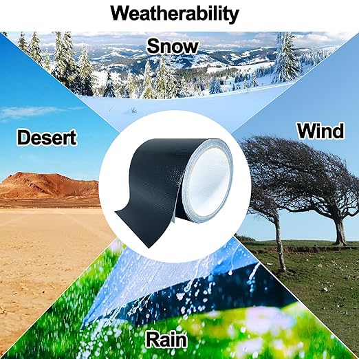 Awning Waterproof Repair Tape, 4IN x 20FT Heavy Duty Outdoor Canvas Tarp Repair Patch Kit, for Tent, Boat Covers, Canopy, Sail, UVproof, Black