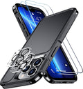 Red2Fire for iPhone 13 Pro Max Case, with 2X [Glass Screen Protector + Camera Lens Protector][12 FT Military Dropproof] Rugged Heavy Duty Full-Body Shockproof Phone Case Cover 6.7 inch-Black