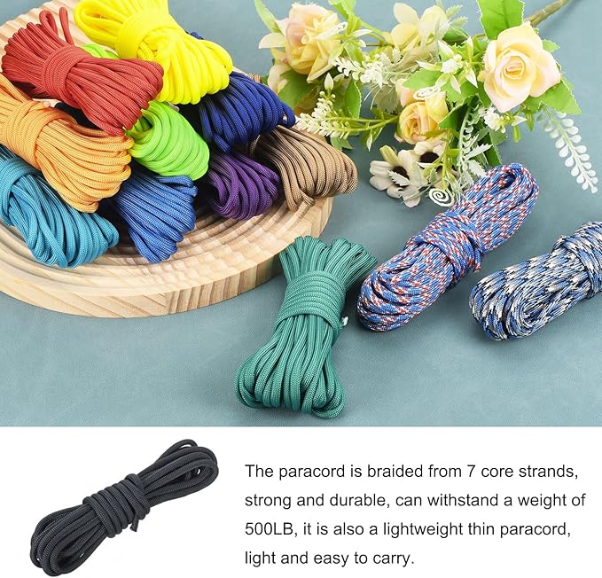 550 Paracord Rope 10ft, 4mm Thin Paracord Nylon Cord 7-Strand Core [for Tent Camping Outdoor Gear] - Navy Blue