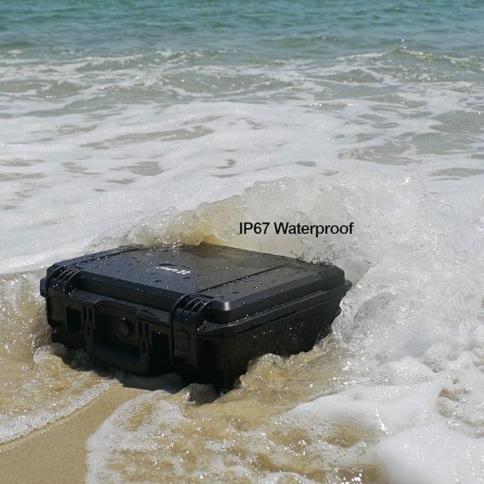 Lykus HC-4410 Waterproof Hard Case with Customizable Foam Insert, Interior Size 17.32x11.42x4.72 in, Suitable for up to 16" Laptop,Starlink Mini,Keyboard,Drill,Audio Mixer,Mic,Flashlight,and More