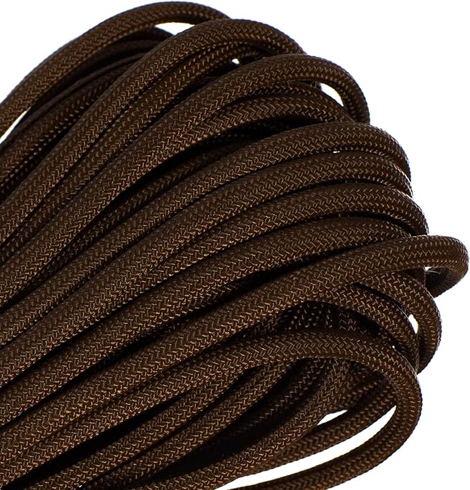 Paracord Planet Solid Color 550lb Paracord – 7 Strand Type III Nylon Cord for Indoor and Outdoor Tasks – Acid Brown (1,000 ft)