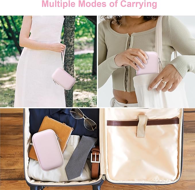 Canboc Carrying Case for KODAK PIXPRO WPZ2 Rugged Waterproof Digital Camera, Underwater Photography Camera Bag, Mesh Pocket fits USB Cable, Battery, Adapter, Jelly Pink (Case Only)