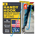 T&T Tools Heavy Duty Handy Hook – Portable 36 Inch with 3/8" Round Pump Hook End –Multipurpose Lifting and Pulling Tool for Manhole Covers, Septic Tanks, Storm Drains, Sewer Lids & More –4 Pack