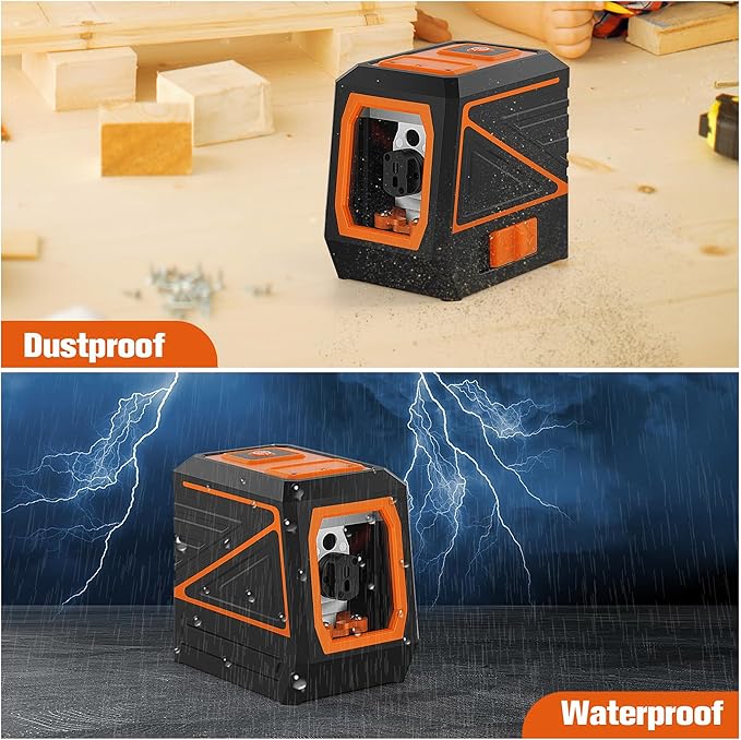 Laser Level with Tripod, 100 feet Green Cross Line Self Rotary Leveling Laser Level, Vertical and Horizontal Line, Rotatable 360 Degree, Manual Self leveling and Pulse Mode,IP54 Waterproof & Battery
