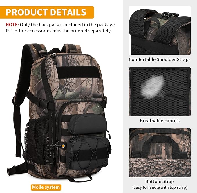 HUNTVP Tactical Backpack Military MOLLE Backpack Hunting Rucksack Gear Assault Pack 25L WR