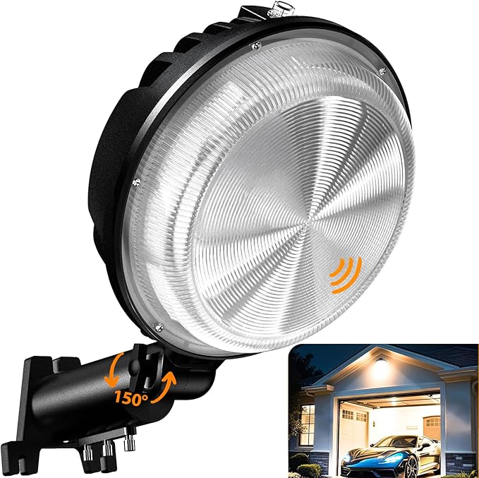 150W 20000LM LED Barn Lights Outdoor, Dusk to Dawn Outdoor Lighting with 150° Adjustable Pole Light 6500K Flood Light, Yard Lights IP66 Waterproof Area Street Light for Garage Warehouse