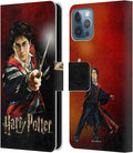 Head Case Designs Officially Licensed Harry Potter Harry Portrait Prisoner of Azkaban II Leather Wallet Case Compatible with Apple iPhone 12 / iPhone 12 Pro