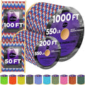 TECEUM Reflective Paracord Rope 1000 – 1000ft/200ft/100ft/50ft – 40+ Colors – Glow in The Dark – para Cord – Utility Rope for Survival, Hunting & Camping Gear – Nylon String, Camping Rope, Tent Cord