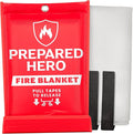 Prepared Hero Emergency Fire Blanket - 1 Pack - Fire Suppression for Kitchen, 39" x 39" Fiberglass Fire Blanket for Home