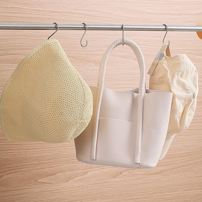 Evanda S Hooks for Hanging Pack of 30, Heavy Duty Stainless Steel Metal Mutil Purpose Hanger for Kitchen Pans, Pots, Utensils Tooks, Cups, Mugs, Clothes, Bags, Towels, Plants