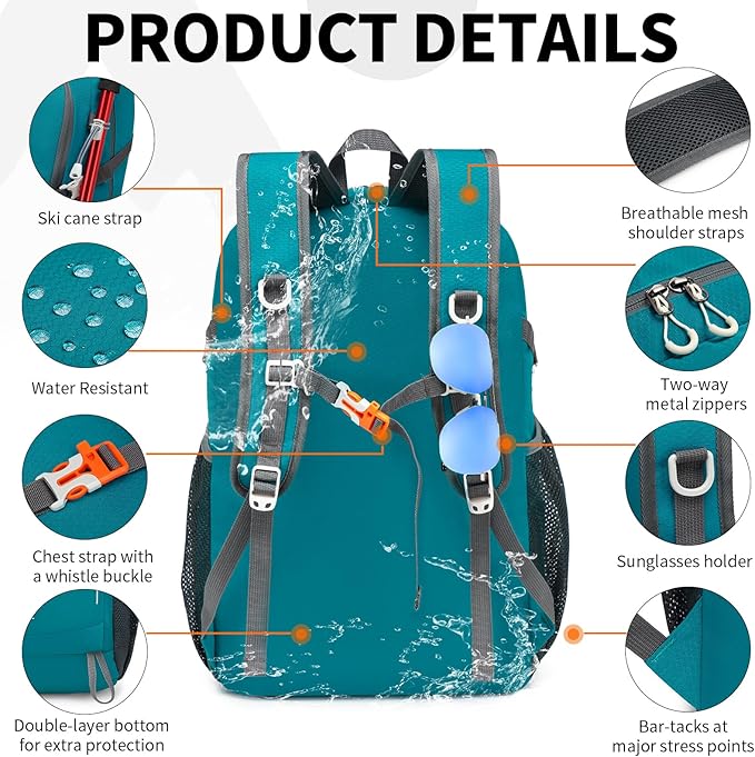 45L Lightweight Packable Backpack – Durable Foldable Daypack for Travel, Hiking, and Gym (Green)