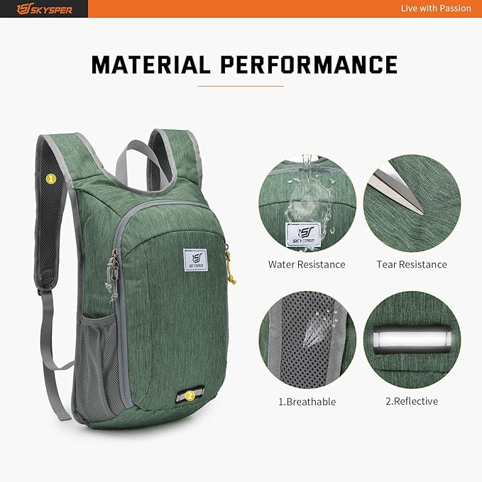 SKYSPER Small Daypack 10L Hiking Backpack Packable Lightweight Travel Day Pack for Women Men