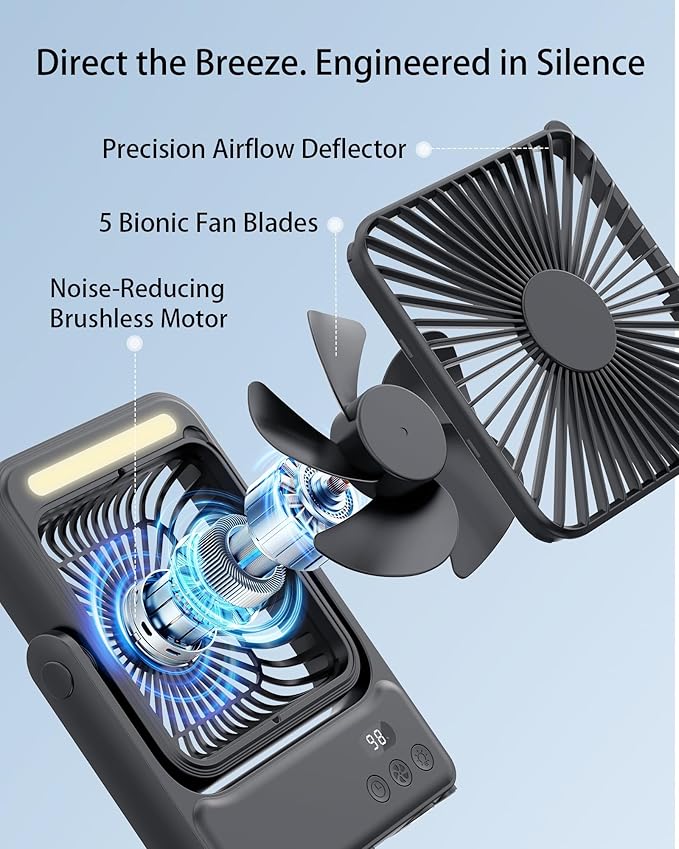 Magnetic Cruise Approved Fan with Night Light, 10000mAh Ultra-Slim Travel Fan, 4-Speed, Hook Design, Portable Fan for Cruise Ship Cabin, Bedroom Sleeping, Camping, Travel & Cruise Essentials 2026