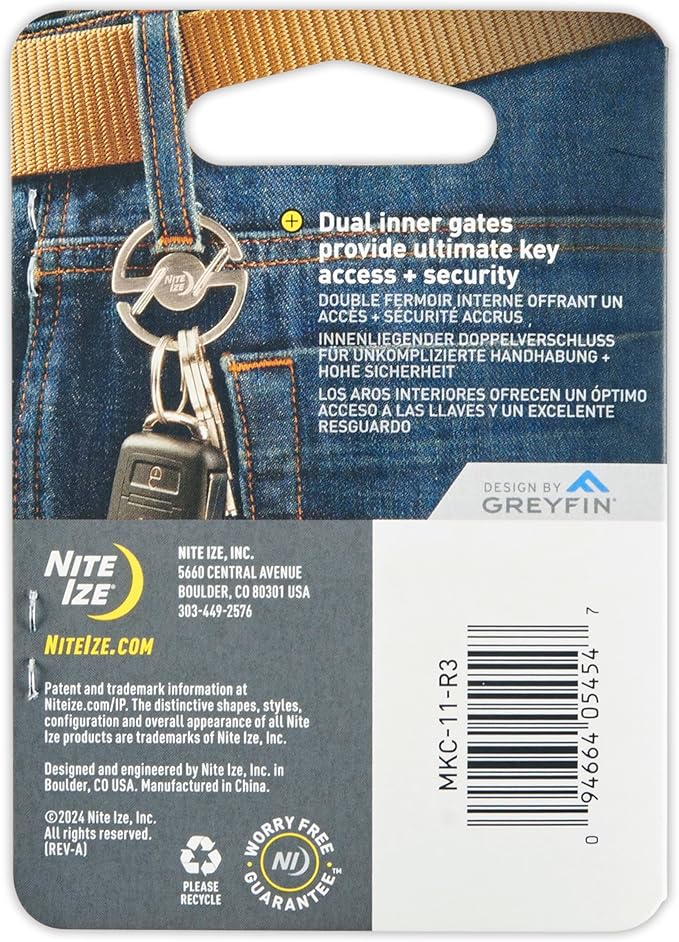 Nite Ize Medallion Key Carabiner, Stainless Steel Key Ring Carabiner With Dual Gates