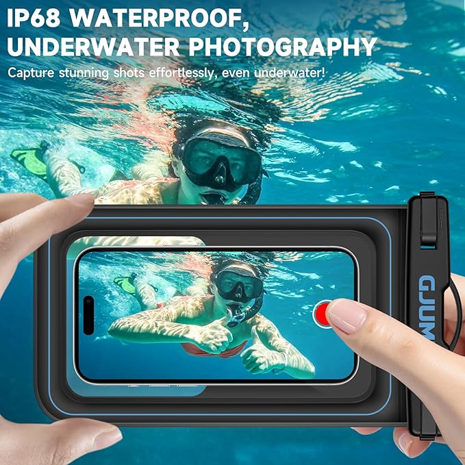 Waterproof Phone Pouch Floating 2 Pack, IP68 Dry Bag Compatible with iPhone 17 16 15 14 Pro Max, Underwater Phone Case for Snorkeling Beach Swimming Cruise Travel Essentials