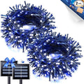 JMEXSUSS 2 Pack Solar String Lights Outdoor Waterproof, Total 66 FT 200 LED Solar Christmas Lights Outdoor, Twinkle Light for Christmas Tree Outside Garden Yard Xmas Decor, Blue and White