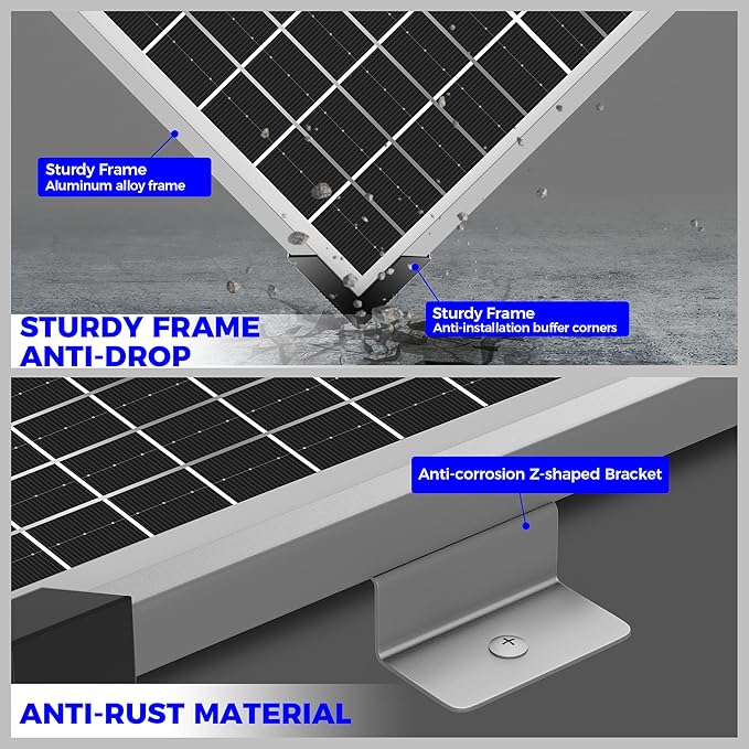 Voltset Solar Panel Kit 50W 12V, Solar Battery Trickle Charger Maintainer, Waterproof Solar Panel + Upgrade Charge Controller + Mount Bracket for Boat RV Motorcycle Marine