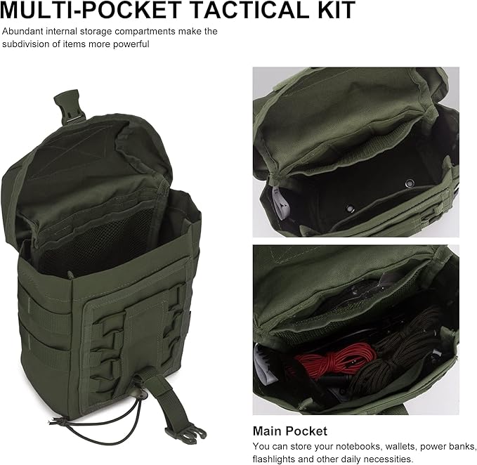 Mardingtop Molle Admin Pouch,EDC Pouch, Tactical Drawstring Pouch,Utility Pouch