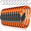 10 Pack Aluminum D Ring Key Rings Clips Locking Carabiner for Camping Fishing and Outdoor Use，Clips with Screw Gate Multicolored