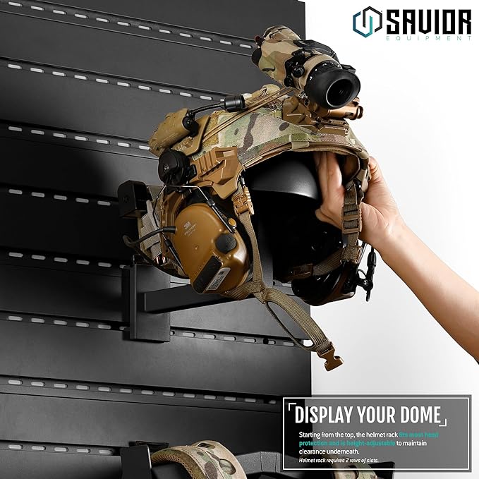 Savior Equipment Wall Rack System H.A.B Attachment Tactical Gear Wall Mount Organizer, Military Helmet Vest Belt Display Rack Plate Carrier Hanger, Heavy-Duty Steel Construction Hold Up to 80 lbs