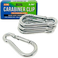 Stainless Steel Carabiner Clip, 4 Pack, 316 Marine Grade, Heavy Duty Spring Snap Hooks, Mini and Large Sizes, 2" to 4" Options