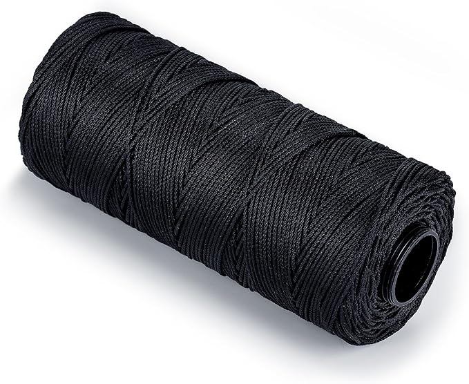 Hongda #9 Braided Bank Line Twine, 989 Feet Black Bonded Nylon Gangion Line (70–300 lb), Predictable Break Strength • Abrasion & UV Resistant • Clean Easy for Offshore Tuna Longline & Groundfish Sets