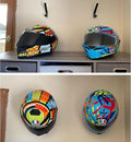 Pmsanzay 2 Pack Motorcycle Helmet Hook Multi-Purpose Jacket Hanger Keys Bags Holder Wall Mount Rack Cloth Display Rack Hat Hook for Home Kitchen Door Cabinet - Hardware Included Easy to Install.