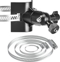Universal Adjustable Stainless Mount Bracket Outdoor Security Camera 360 Degree Hoop Hose Clamp Pipe Poles Mount No-Drill Holes Compatible with Reolink/Nest/Arlo/Eufy/Wyze and Other Camera (Black)