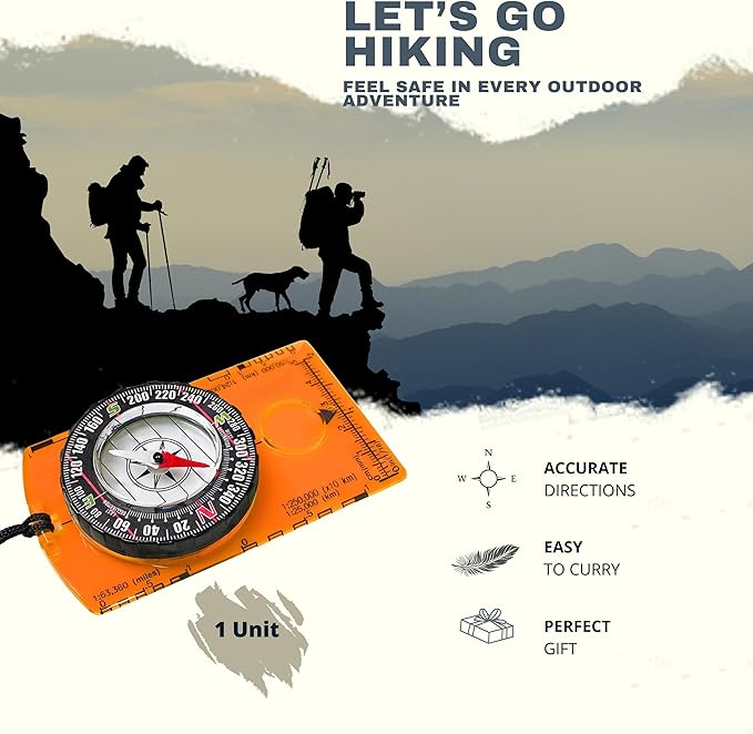 Trekker's Compass Crew Orienteering Compass, Pack of 2, Magnetic Navigation Set for Hiking, Camping, Backpacking, Scout Activities