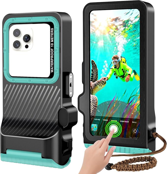 2026 Diving Snorkeling Phone Case for iPhone 17/16/15/14/13/12/11 Pro Max/XS/X Samsung Galaxy S26/S25/S24 Professional Scuba Dive Waterproof Underwater Photo Video Cover (4TH Gen, Teal)