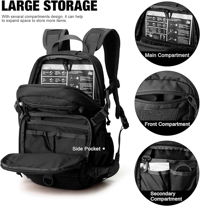 Mardingtop Small Tactical Backpack,Molle Hiking Backpack for Backpacking,Cycling and Biking,15L/25L Backpack