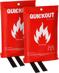 C CRYSTAL LEMON Fire Blanket for Home and Kitchen, Fiberglass Fire Blanket, 39 x 39 Inches, 2 Pack, Easy to Use for Small Household Fires, Home Safety Emergency Blanket