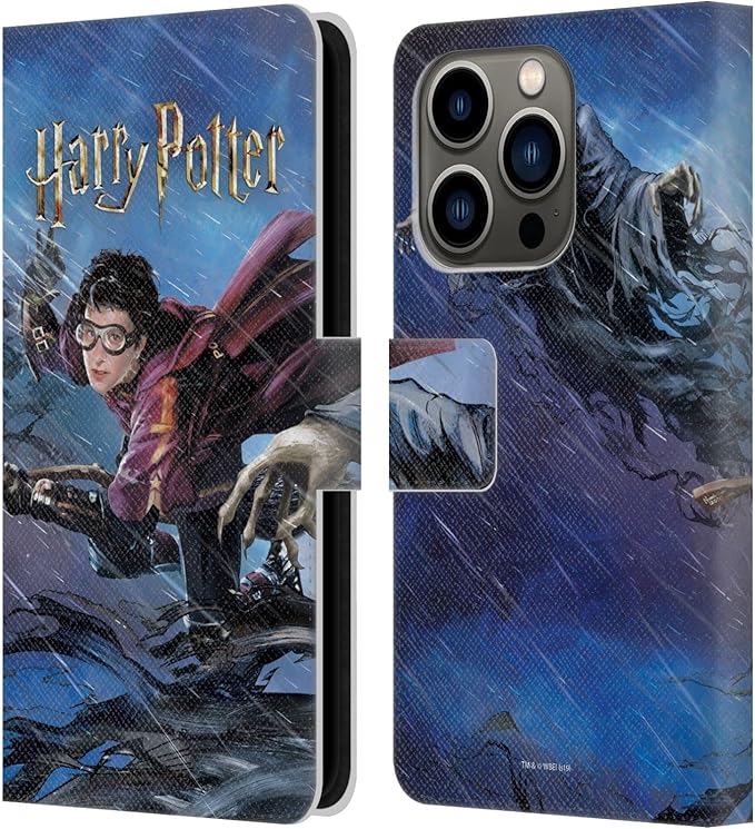 Head Case Designs Officially Licensed Harry Potter Quidditch 1 Prisoner of Azkaban II Leather Wallet Case Compatible with Apple iPhone 14 Pro