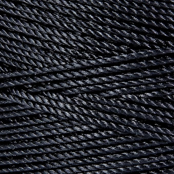 HONGDA Tarred Bank Line Twine, 1920 Feet Nylon Twine #9 Bank Line-Black Nylon String 1.1mm, Black Strong Twisted Seine Rope Ideal for Gardening, Construction, Gear Tying, Jungle Survival