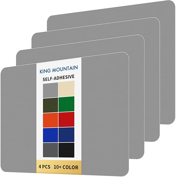 KING MOUNTAIN Self Adhesive Nylon Fabric Repair Patch, 9×11 Inches 4 Pcs, Quick Down Jacket Repair Patch, Waterproof Outdoor Gear Patch Kit for Tent,Backpacks,Umbrella, Gloves, Sleeping Bag (Grey)