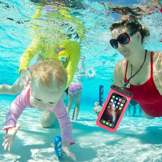 Famoby Up to 7.5" 6 Pack Multicolor Universal Waterproof Phone Pouch, Phone Waterproof Case Dry Bag,Protection Level: IP68,Outdoor Sports for Apple iPhone,Samsung,and More