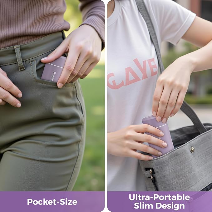 【Upgraded】Exllena Small Insulated Water Bottle 8 oz/250ml– Mini Insulated Water Bottle for Hot & Cold Drinks, Perfect Small Flask for Travel, Purse...(Light Purple)