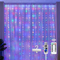 Brightown 300 LED Fairy Curtain Lights, Curtain String Lights, USB Plug in 8 Lighting Modes Christmas Decoration, Hanging Lights with Remote for Bedroom Indoor Weddings Dorm Multicolor 1 Pack