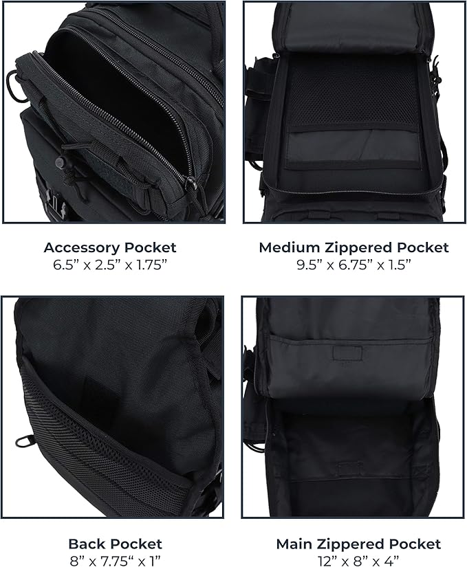 OSAGE RIVER Deluxe Tackle Sling Fishing Bag with Rod Holder, Lightweight Tackle Box Storage, Shoulder Bag for Fishing Hiking