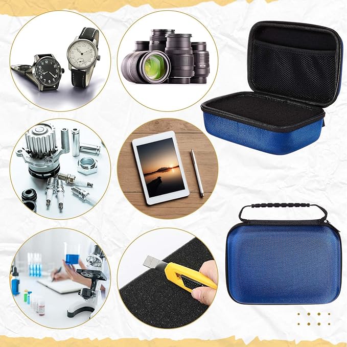 Relaxweex EVA Hard Case with Customizable Foam 12.6 x 8.3 x 3.5 Inch Protective EVA Carrying Case Shockproof Outdoor for Camera, Digital Products, Electronic Instruments with Knife, Blue