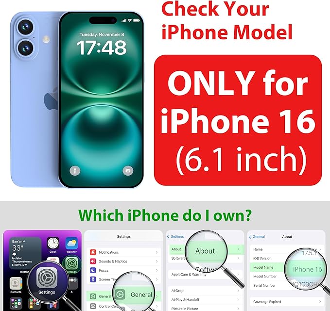 SPORTLINK for iPhone 16 Waterproof Case - Shockproof Dustproof Case with Built-in Clear Screen Protector, Full Body Heavy Duty Sealed Protective Cover for i Phone 16 6.1" Mag/Black