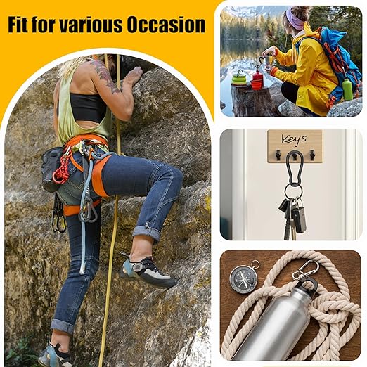 EPHECH 30PCS 3" Black Heavy Duty Spring Snap Hook, M8 5/16" Galvanized Steel Snap Hook Carabiner Quick Link Carabiner Clip, 500LBS Holding Capacity Quick Link Keychain for Swing Hammock Gym Outdoor
