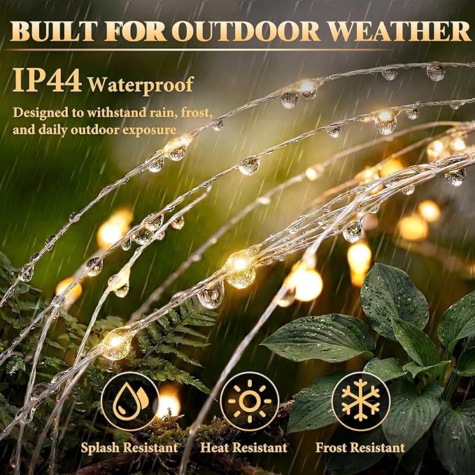 Solar Firework Lights Outdoor 4 Pack, 120LED Solar Starburst Garden Lights with 8 Modes, Waterproof Decorative Sparkle Light for Backyard, Garden, Patio & Lawn Landscape - Gifts for Women Mom