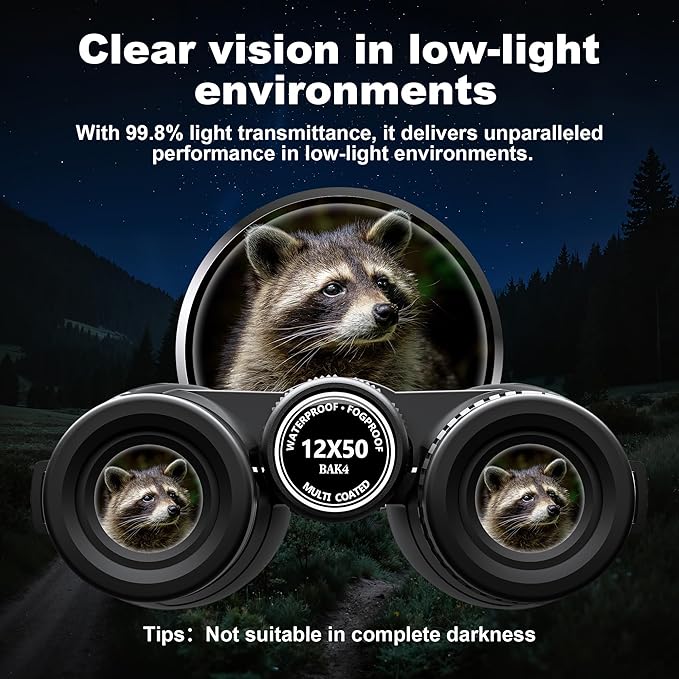 Leacco 10x25 Compact Binoculars for Adults and Kids Large View Waterproof Small Binoculars with Low Light Vision BAK4 Prism FMC Lens for Cruise Ship Bird Watching Travel Hunting, Black