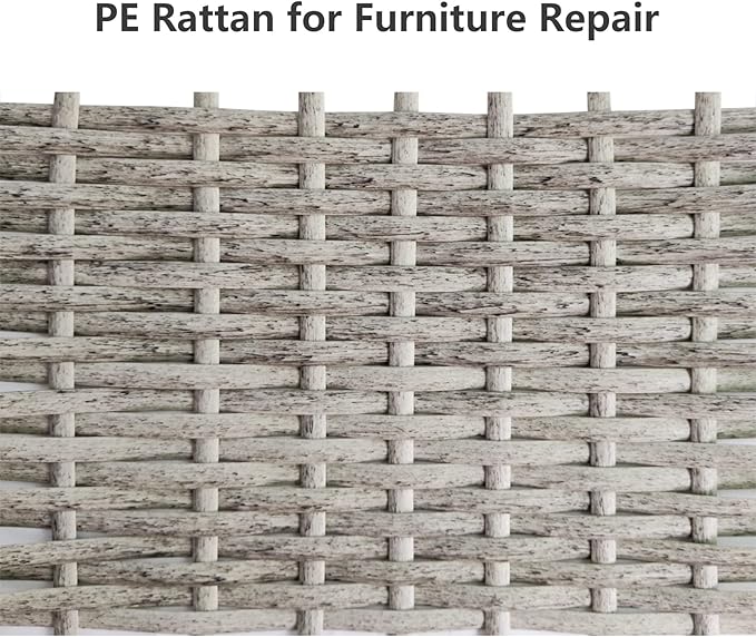 Feyart 25m/82ft 8.5mm Grey Wicker Repair Kit, PE Rattan Repair Kit for Wicker Chair Fixing, Patio Furniture Repair